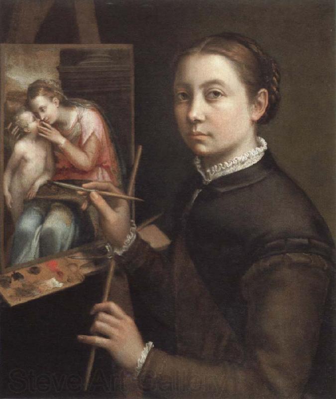 Sofonisba Anguissola self portrait at the easel Norge oil painting art